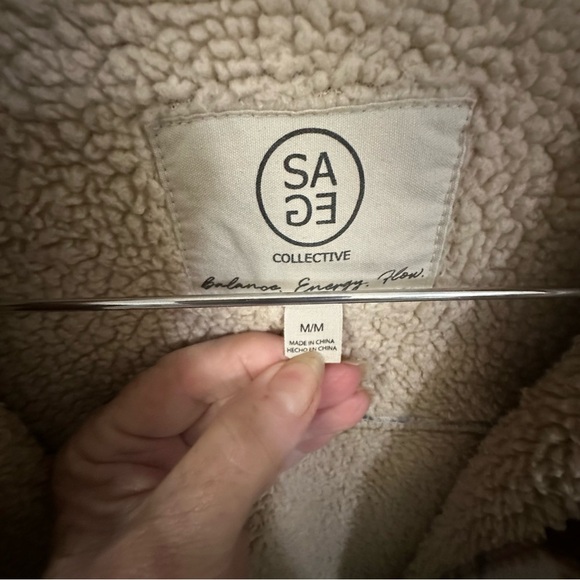 Sage Blue and Brown Teddy Jacket - Picture 3 of 4